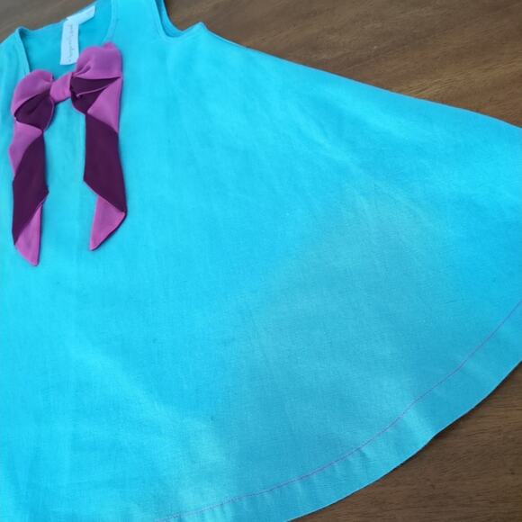 Matilda Jane Paint By Numbers All Wrapped Up Bow Linen Dress size 4 - Picture 5 of 11